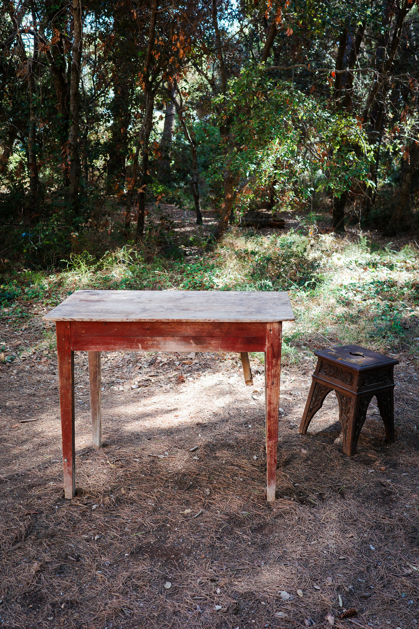 Île Saint-Honorat, Cannes — red table
